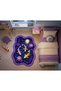 Sdt Night Glowing Koi Fish and Lotus Flowers Purple Woven Base Decorative Carpet Sdt847 - 2