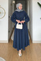 Divol Poplin Fabric Buttoned Hijab Dress - Navy Blue - 5