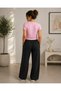 Women's Crop & Loose Pants Set Comfortable Casual Stylish Style - 2