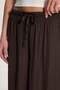 Women's relaxed fit brown trousers with drawstring waist and elasticated wide leg - 5