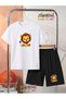 Lion Puppy Printed Top and Shorts/T-Shirt Summer Children's Two-Piece Set