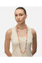 Long Chain Necklace with Artificial Pearls - 2
