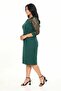 Women's Emerald Green Plus Size Flocked Sleeve Dress Hzl26S-Pr11161 - 4