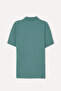 Men's Green Embroidered Polo Collar T-Shirt - 2