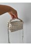 Cream Chain Strap Women's Bag Staple Detailed Mini Shoulder Bag Stylish Small Size Daily Bag Black White Gold Denim - 5
