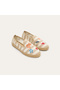 Women's Ecru Embroidered Espadrille Shoes