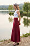 Women's High Waist Flared Skirt Maxi Skirt - 5