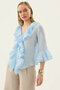 Buttoned Front Ruffled Blouse - 4
