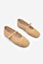 Women's Blunt Toe Hand Knitted Mary Jane Strappy Casual Ballet Flats Camel - 6