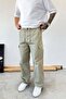 Khaki Adjustable Baggy Pants with Cargo Pockets