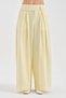 Women's Wide Belted Trousers with Pleated Detail on the Front