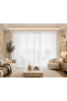 Linen Look Tulle Curtain Ecru (Measurements Width X Length) - 3