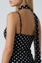 Women's Black Polka Dot Scarf Detailed Low Collar Sandy Blouse Alc-X15488 - 4