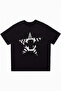 Stellar Bite Printed Black Oversize Crew Neck T-Shirt