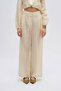 Women's Wide-Leg Solid Color Trousers with Stripe Detail on the Front