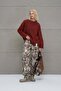 Brown Orange Oversize Knitwear Sweater 18051 - 2