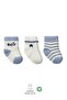 3-Piece Combed Cotton Boy and Girl Socks Bs10114 Blue