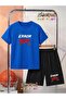 Eror Design Text Printed Top-Bottom Shorts/T-Shirt Two-Piece Summer Children's Set