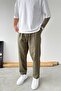 Khaki Boyfriend Linen Trousers - 2