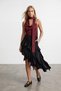 Burgundy Scarf Detailed Low Collar Sandy Blouse Alc-X15488 - 2