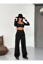 Denim wide leg jeans with belt detail - 5