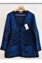 Women's Leopard Patterned Buttoned Side Slit Mother Cardigan with Pockets - 2
