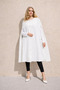 Women's Relax Fit Basic Sleeveless White Cashmere Coat Poncho