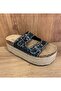 26Y105 Wooden Heel Slippers with Stone Details