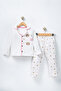 Baby Girl Patterned Pajama Set Cotton Long Sleeve Top and Bottom Set with Buttons