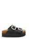 Selene Aria Women's Double Buckle Slippers 0012707 Matte Black - 4
