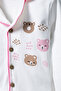 Baby Girl Patterned Pajama Set Cotton Long Sleeve Top and Bottom Set with Buttons - 2
