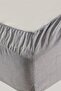 Tekstilla Pink Elastic Fitted Anthracite Color Single Bed Sheet Set with Pillowcase - 3