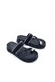 Stone Detailed, Flexible and Lightweight Design, Black Flip-Flop Women's Slippers with Thumb Strap