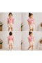 Girls' Striped Denim Shorts Ice Cream Sequin Embroidered Bottom Top Set