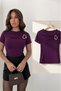 Women's Buckle Detailed Sandy Short Sleeve Blouse 0074