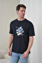 Men's Sun Mountain Nature Printed Round Neck Navy Blue T-Shirt - 4