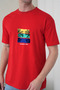 Men's Tropical Themed Palm Tree Printed Round Neck Red T-Shirt - 3