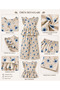 Floral Patterned Wrinkled Girl's Suit 4-10 Years Old I Floral Patterned Suit I Two-Piece Suit I Girl's Suit - 5