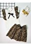 Girl's Leopard Print Summer Skirt and Blouse Double Set White-Leopard - 2