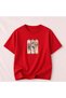 Vintage Floral and Bird Printed Crew Neck Cotton Basic T-Shirt