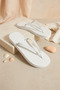 Women's White Comfortable Basic Flip-Flops for Daily Use, Beach and Pool Slippers