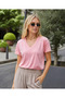 Women's V-Neck Modal Fabric Oversize 95% Cotton Lycra Short Sleeve Blouse T-Shirt Fit Casual Sweat-Proof - 2