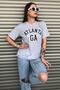 Women's Gray Atlanta Printed Oversize T-shirt - 2