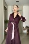 Soft Textured Full Buttoned Shirt Dress with Scarf Belt - 5