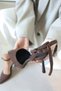 Pointed Toe, Back Bow Detail, Ankle Strap, Heeled, Bitter Brown Suede Women's Shoes - 7