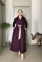 Soft Textured Full Buttoned Shirt Dress with Scarf Belt - 4