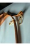 Emerald Stone Embellished Authentic Tassel Shoulder Strap Handle Metal Caged Lined Knitted Straw Bag - 6