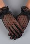 Veramira Black Tulle Bridal Gloves – Elegant Wedding Accessory with Polka Dot Lace Wrist Detail - 5