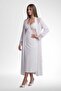 Mecit 6380 Ecru Women's Viscose Fabric Nightgown and Dressing Gown Set - 3