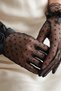 Veramira Black Tulle Bridal Gloves – Elegant Wedding Accessory with Polka Dot Lace Wrist Detail